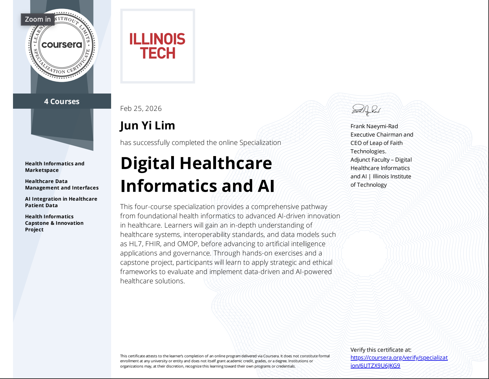 Illinois Tech - Digital Healthcare Informatics and AI